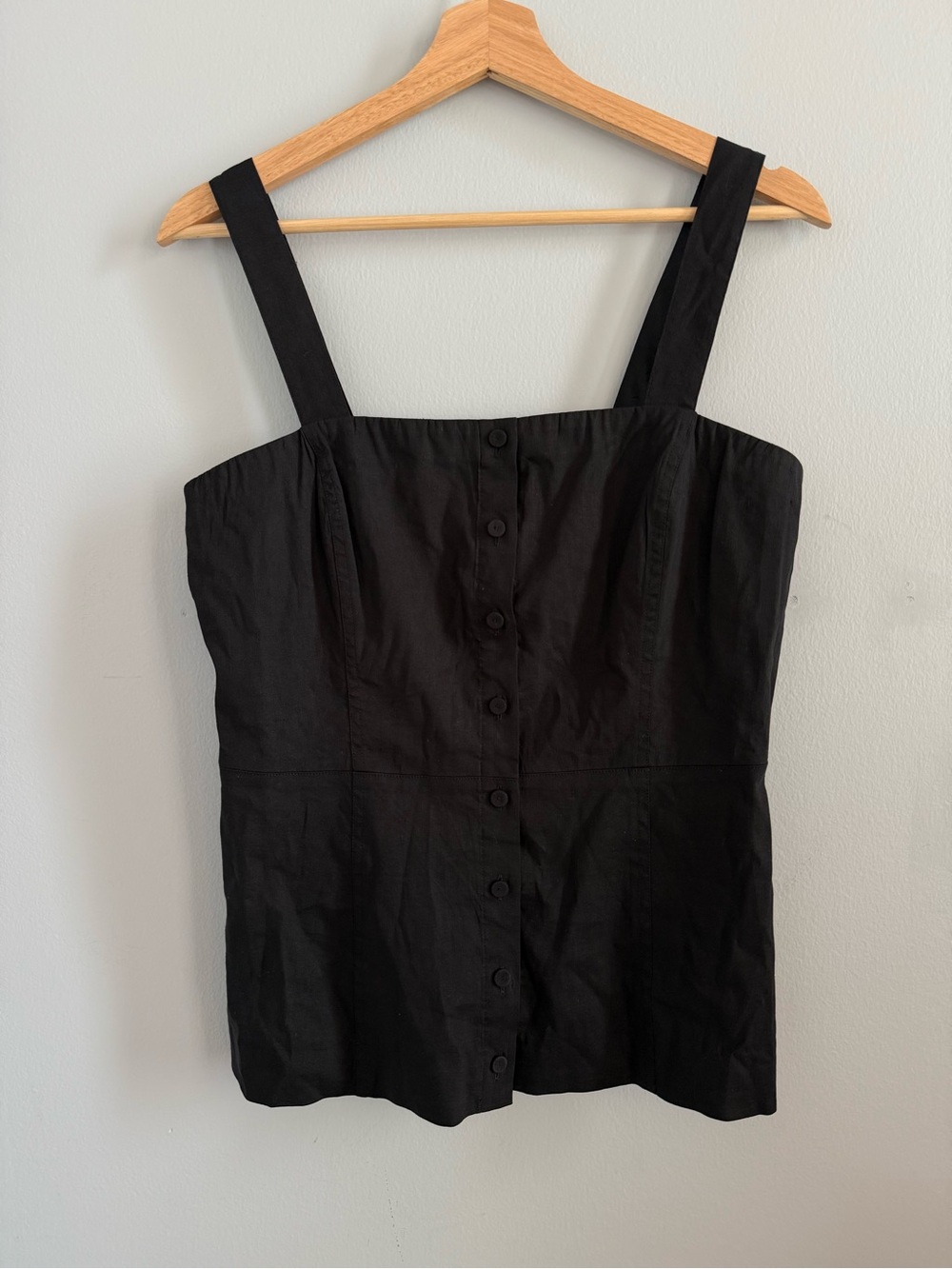 Theory Linen-blend square neck tank top